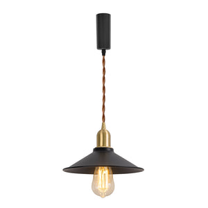 Track Mount Lighting Black Metal Shade Brass Base Pendant Kitchen Island Light Retro Design DZ22x6