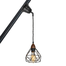 Load image into Gallery viewer, Sloped Position Track Light E26 Walnut Base Hollow Shade Adjusted Retro Hanging Lamp Inclined Roof