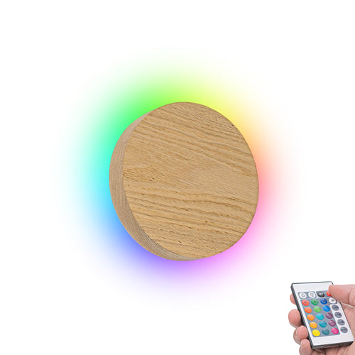Handmade Natural Rounded Wooden Convenient Hook Wall Sconce Go Wire-Free Battery Background Light