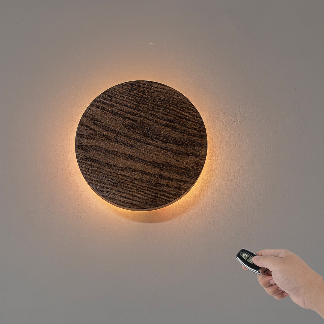 Handmade Rounded Wooden Convenient Hook Wall Sconce Go Wire-Free Battery Background Light