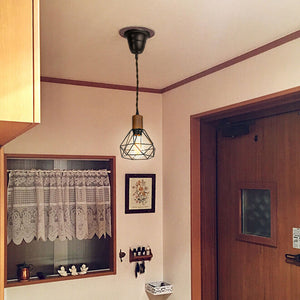 E26 Connection Ceiling Spotlight Remodel Walnut Base Hollow Shade Vintage Hanging Light Convert Kit