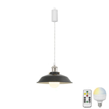 Load image into Gallery viewer, Rechargeable Battery Adjustable Cord Pendant Light Bright Nickel Base With Metal Shade Smart LED Bulbs with Remote Retro Design