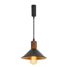 Load image into Gallery viewer, Track Mount Lighting Walnut Base Pendant Kitchen Island Light Black Outer Gold Inner Lamp(DZ22)
