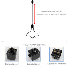 Load image into Gallery viewer, Sloped Position Track Light Fixture E26 Base Globe Glass Modern Design Hanging Lamp Inclined Roof