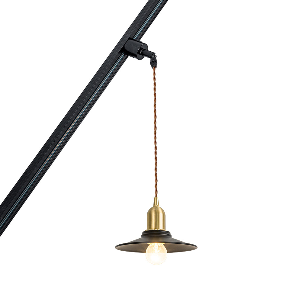 Track Mount Lighting Mini Black Shade Brass Base Pendant Kitchen Island Light