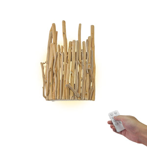Branch Wooden Handmade Light Home Decor Convenient Hook Wall Sconce Battery Remote Background Dimmable Light