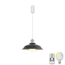 Load image into Gallery viewer, Rechargeable Battery Adjustable Cord Pendant Light Matt Nickel Base With Metal Shade Smart LED Bulbs with Remote Retro Design