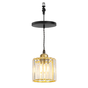 Ceiling Spotlight Remodel Modern Crystal Lampshade E26 Connection Gold Hanging Light Conversion Kit