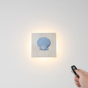 Wall Ambient Lighting Shell 3D Pattern Remote Rechargeable Battery Marine Style For TV Background Store Hook Type