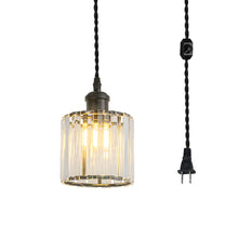 Load image into Gallery viewer, Hanging Light Plug In Outlet Corded Modern Crystal Shade E26 Base Living Lamp