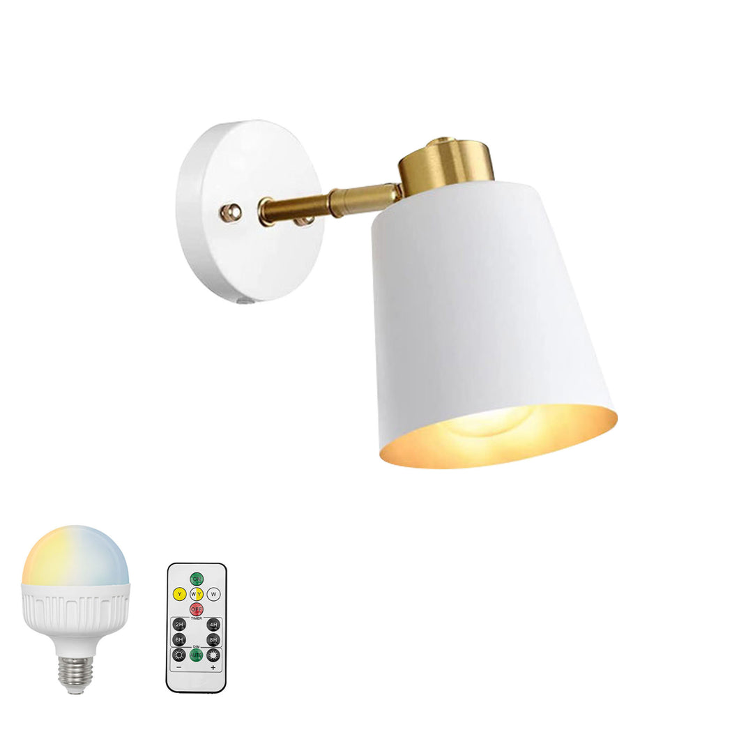 Rechargeable Wireless Adjustable Angle Modern Wall Sconce Remote Dimmable