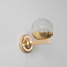 Load image into Gallery viewer, Yequandec USB Cable Touch Switch Hook Type Dimmable Wall Sconce Flow Rotating Light Modern Design Brass Crystal Lampshade