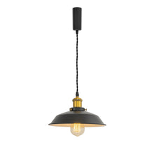 Load image into Gallery viewer, Track Pendant Lights Freely Adjustable Cord Black Metal Shade Brass Finish Base Loft Kitchen Sink Lamp