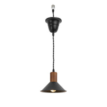 Load image into Gallery viewer, Ceiling Spotlight Remodel Walnut Base Black Metal Hanging Light Conversion Kit For E26 Ceiling Lamp