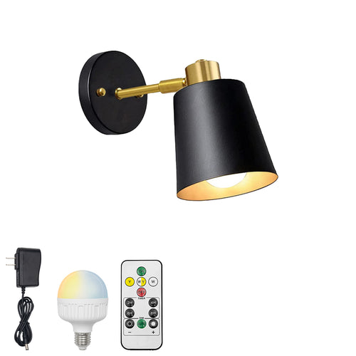 Rechargeable Wireless Adjustable Angle Modern Wall Sconce Remote Dimmable