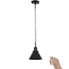 Load image into Gallery viewer, Rechargeable Battery Smart LED Bulb Remote Control Pendant Light Iron Chain Black Metal Light