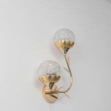 Load image into Gallery viewer, Yequandec Touch Switch Hook Type Dimmable USB Cable Double Wall Sconce Flow Rotating Light Luxury Design Brass Crystal Lampshade