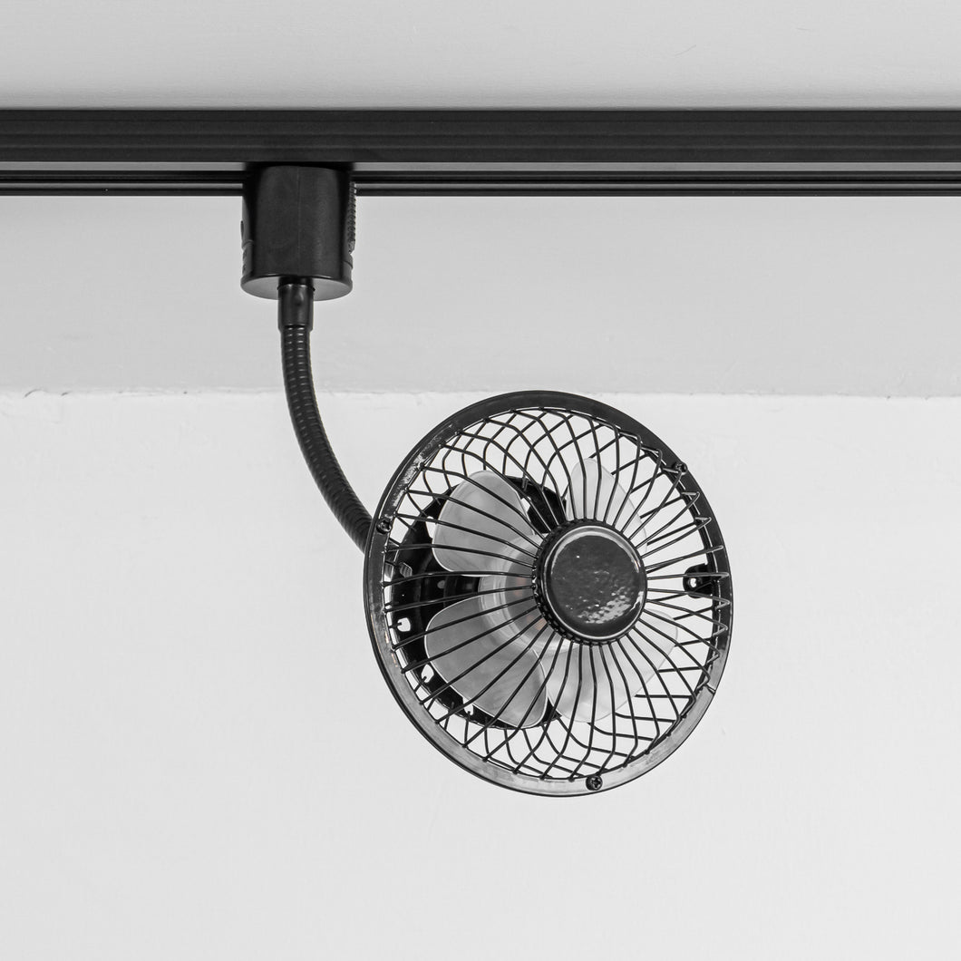 Track Mounted Ceiling Black Fan Simple Adjustable Angle Simple Design For Air Circulation