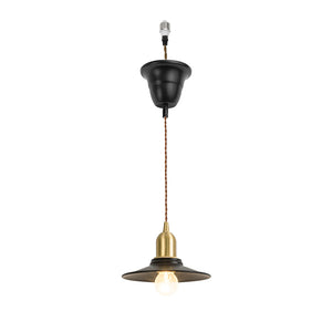 Ceiling Spotlight Remodel E26 Brass Base Black Shade Metal Hanging Light Conversion Kit