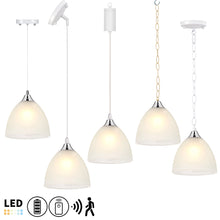 Load image into Gallery viewer, Customized Battery Powered Adjusted Cord White Glass Shade Pendant Modern Design For Home Store