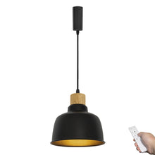Load image into Gallery viewer, Dimmable Remote Control Wide Range Lighting Wood And Black Metal Shade Vintage Track Light