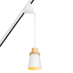 Sloped Position Track Light E26 Log Base Metal Shade Adjusted Retro Hanging Lamp Inclined Roof