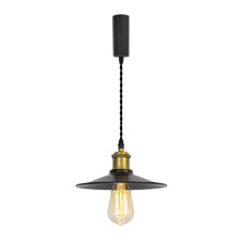 Load image into Gallery viewer, Track Light Pearl Black/Matt Brass E26 Base Black Shade Metal Lamp 3.2 Ft Adjusted Height Freely