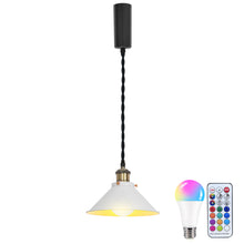 Load image into Gallery viewer, Remote Control RGB LED White Track Pendant Light Adjustable Fixture Vintage Style