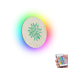 Load image into Gallery viewer, Handcrafted Shell With Green Leaf High Quality Home Decor Convenient Hook Wall Sconce Go Wire-Free Battery Background Dimmable Light