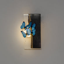 Load image into Gallery viewer, Resin Wood With Cute Blue Butterfly Battery Run Remote Night Light For Bedsides Home Office