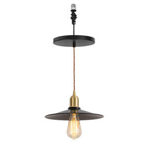 Ceiling Spotlight Remodel Black Flat Shade Metal E26 Connection Hanging Light Conversion Kit