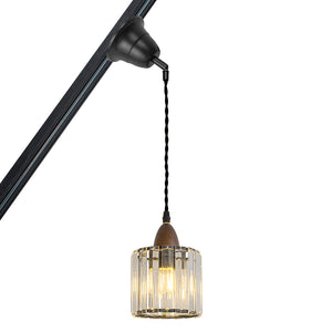 Sloped Position Modern Crystal Track Light E26 Base Adjusted Hanging Lamp Inclined Roof