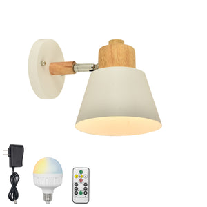 Rechargeable Battery Wireless Adjustable Angle Modern Simple Wall Sconce Remote Dimmable