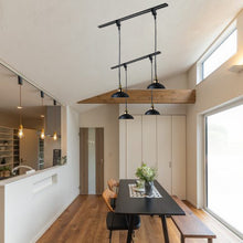 Load image into Gallery viewer, Sloped Position Track Light Fixture E26 Base Metal Black Vintage Design Hanging Lamp Inclined Roof