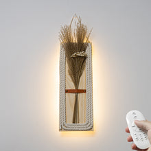 Load image into Gallery viewer, Dried Flowers Handmade Cotton Rope Woven Battery Dimming Wall Lamp Warm Atmosphere For Bedsides Store Entrance Home