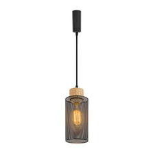 Load image into Gallery viewer, E26 Wood Base Black Metal Hollow Shade Retro Track Light 3.2 Ft Adjusted Height Freely
