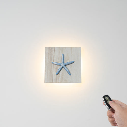 Wall Ambient Lighting Starfish 3D Pattern Remote Rechargeable Battery Marine Style For TV Background Store Hook Type