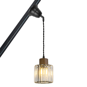 Sloped Position Modern Crystal Track Light E26 Base Adjusted Hanging Lamp Inclined Roof
