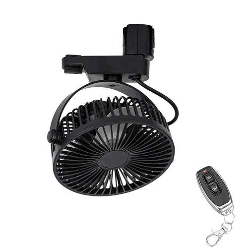 Track Ceiling Black Fan Remote Control Easy To Install Adjustable Angle Simple Design For Air Circulation