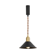 Load image into Gallery viewer, Track Mount Lighting Black Metal Shade Brass Base Pendant Kitchen Island Light Retro Design