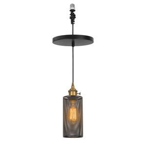 Ceiling Spotlights Remodel Droplight Black Hollow Shade Retro Design Hanging Light Conversion Kit For E26 Ceiling Lamp