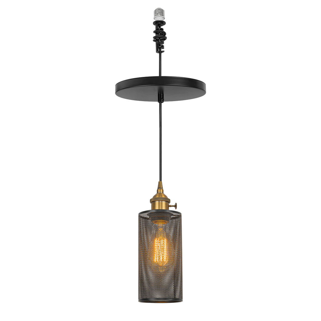 Ceiling Spotlights Remodel Droplight Black Hollow Shade Retro Design Hanging Light Conversion Kit For E26 Ceiling Lamp