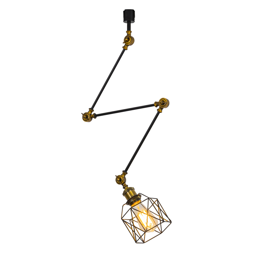 Adjustable Angle Direction Track Lamp E26 Gold Bronze Mini Base Black Cage Vintage Design Lighting
