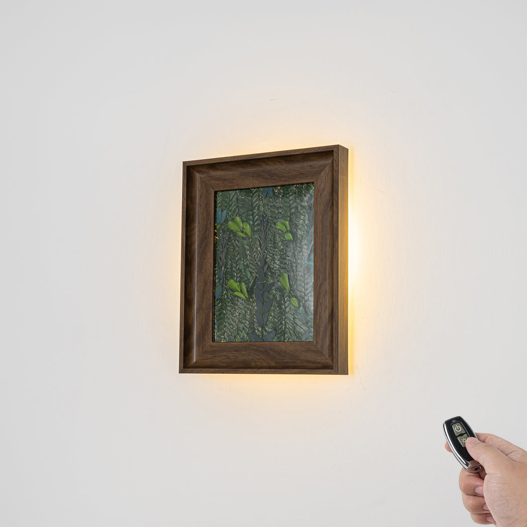 Vintage Photo Frame Dry Leaves Decorative Lamp Rechargeable Battery Remote For TV Background Wall
