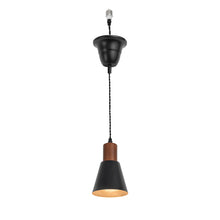 Load image into Gallery viewer, E26 Connection Ceiling Spotlight Remodel Walnut Base Metal Shade Retro Hanging Light Convert Kit