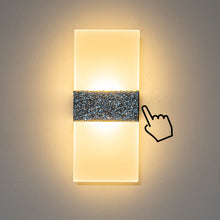 Load image into Gallery viewer, Blue Glitter Diamond Glass Battery Touch 5W LED Simple Luxury Wall Lamp For Bedsides Home Office