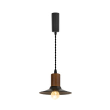 Load image into Gallery viewer, Track Mount Lighting Walnut Base Black Shade Pendant Kitchen Island Light Vintage Lamp