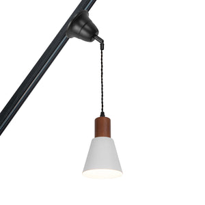 Sloped Position Track Light E26 Walnut Base Metal Shade Adjusted Retro Hanging Lamp Inclined Roof