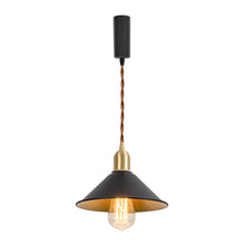 Load image into Gallery viewer, Track Mount Lighting Black Outer Gold Inner Shade Brass Base Kitchen Island Light Retro Design