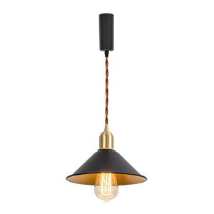 Track Mount Lighting Black Outer Gold Inner Shade Brass Base Kitchen Island Light Retro Design